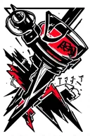 from the anime TTGL design a tattoo that incorporates Kamina logo and glasses and the drill tattoo design idea