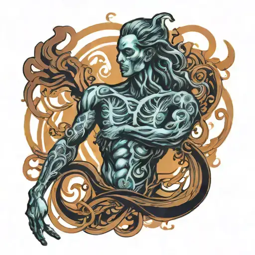 infinite energy of human body tattoo design idea