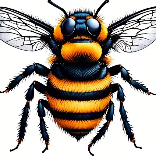 I want a minimalist, abstract tattoo of a bee with fine continuous lines, designed to be cute, feminine, and decorated w tattoo design idea