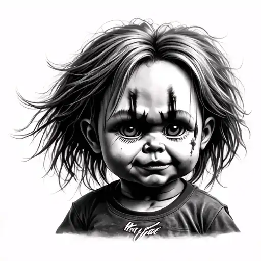 rest in peace chucky tattoo design idea