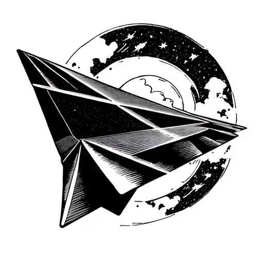toiletpaper paper airplane flying tattoo design idea