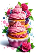 cupcake tower tattoo design idea