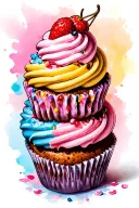 cupcake tower tattoo design idea