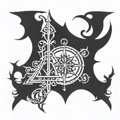 Draw a tattoo/ company logo combining Nordic tree of life; viking compass, the helm of awe,the dara knot, and berserker tattoo design idea