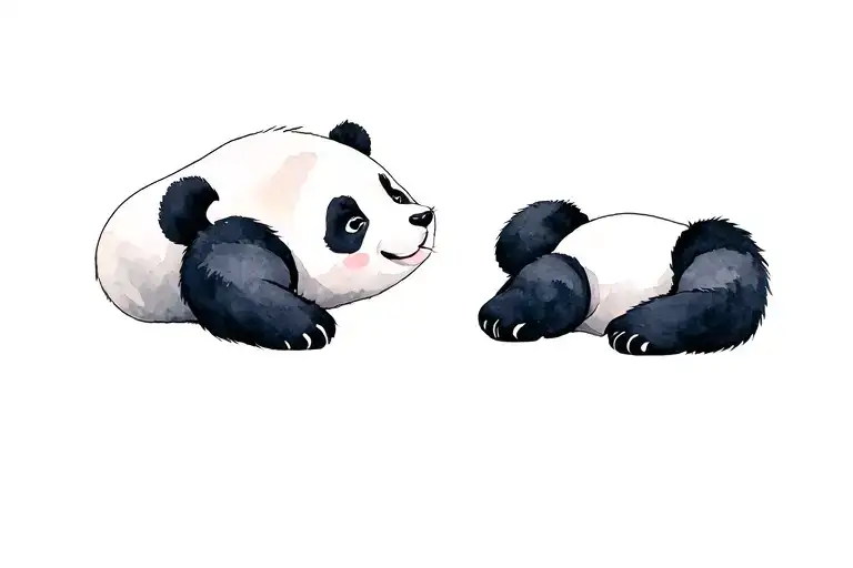 Disty me a tattoo of a baby panda with your breast, it must be funny tattoo design idea