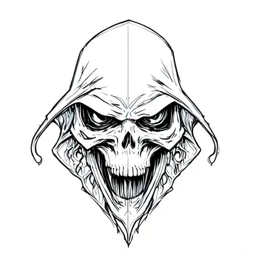 grim reaper head tattoo design idea