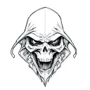 grim reaper head tattoo design idea