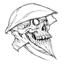 grim reaper head tattoo design idea