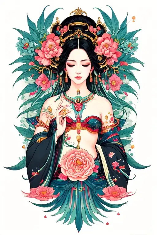 Cancer Goddess tattoo design idea