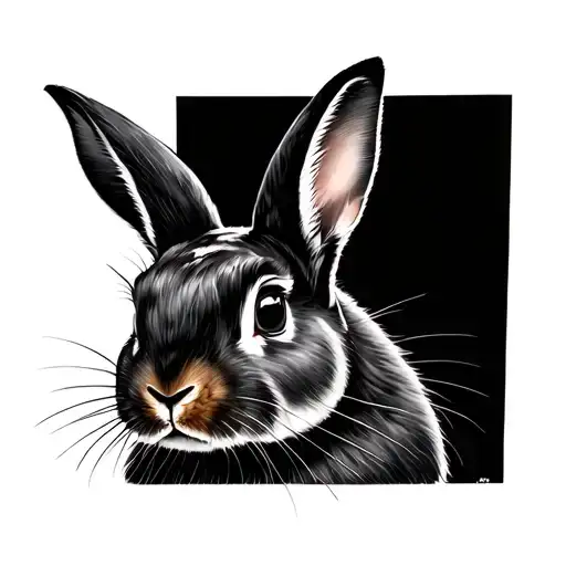 black rabbit tattoo design idea