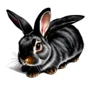 black rabbit tattoo design idea