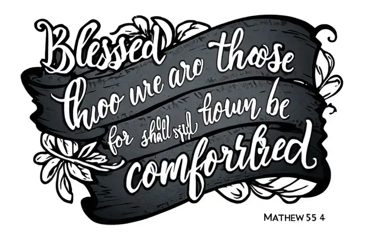 Matthew 5 Verse 4 "blessed are those who mourn, for they shall be comforted" tattoo design idea