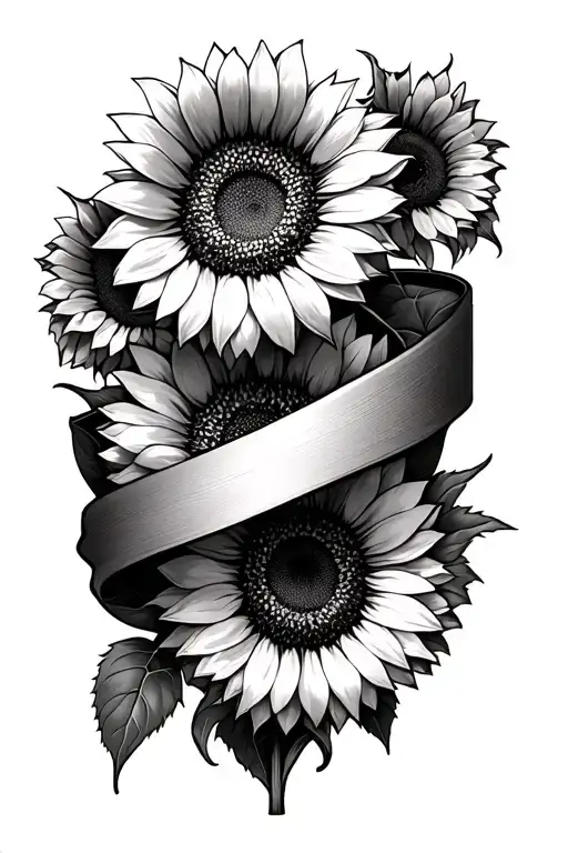 sunflowers wrapped tattoo design idea