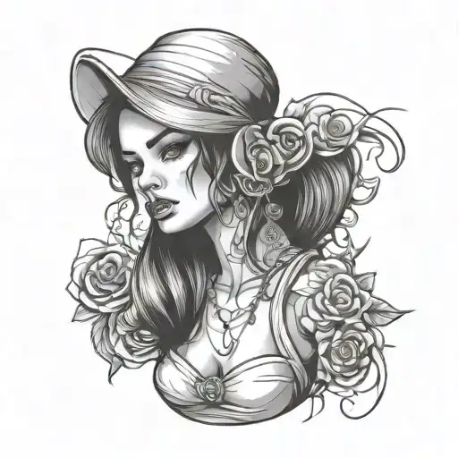 gangster girl tattoo design idea