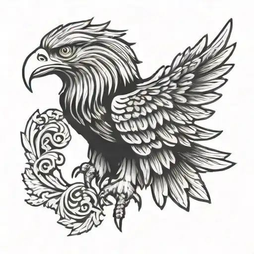 greek eagle tattoo design idea