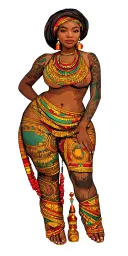 Africa women posing tattoo design idea