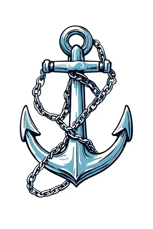 Anchor with chain wrapped tattoo design idea