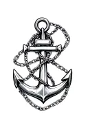 Anchor with chain wrapped tattoo design idea