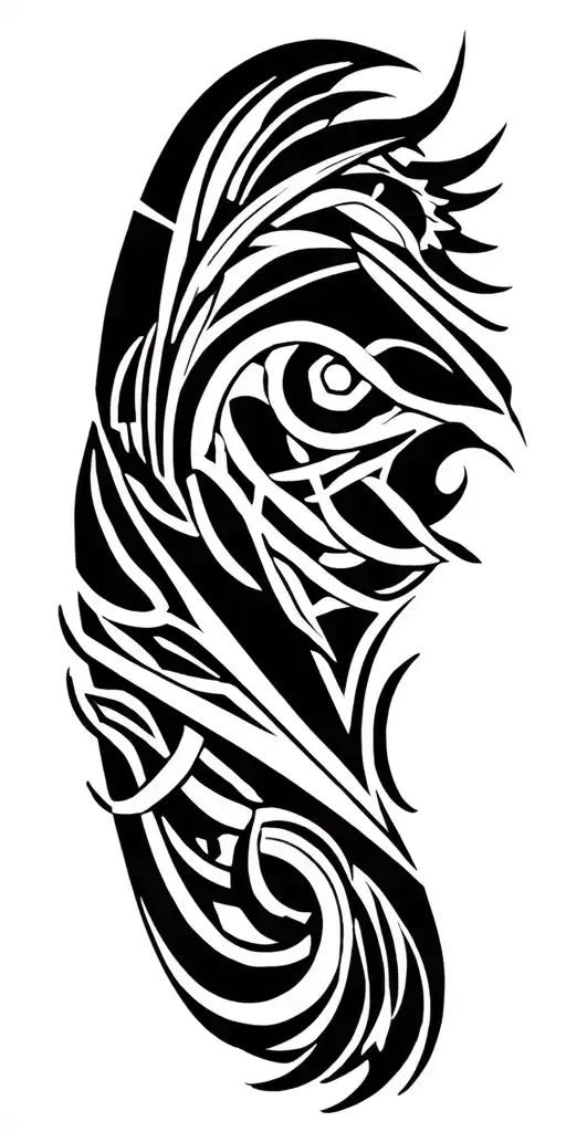 neo-tribal blackwork tattoo design idea