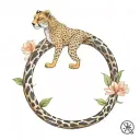 cheetah print and flowers tattoo design idea