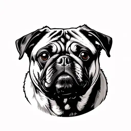 Pug tattoo design idea