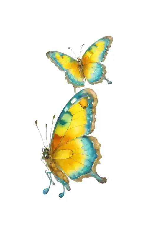 Metamorphosis, from caterpillar to radiant butterfly tattoo design idea