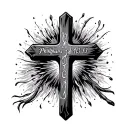 cross with philippians 4:13 written tattoo design idea