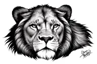 leon con corona tattoo design idea