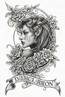 Create a tattoo design for me based on the name - Denisa, zodiac sign - Capricorn and status mom tattoo design idea