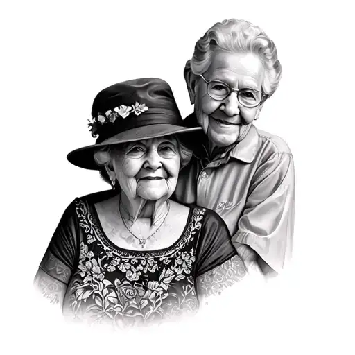 Memorial Grandparents tattoo design idea