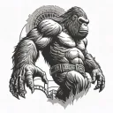 king kong on the spaCE NEEDLE tattoo design idea