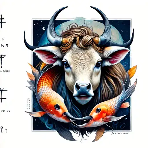 Taurus And Pisces tattoo design idea