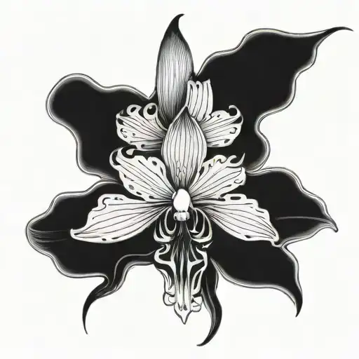 Cataleya Orchid tattoo design idea