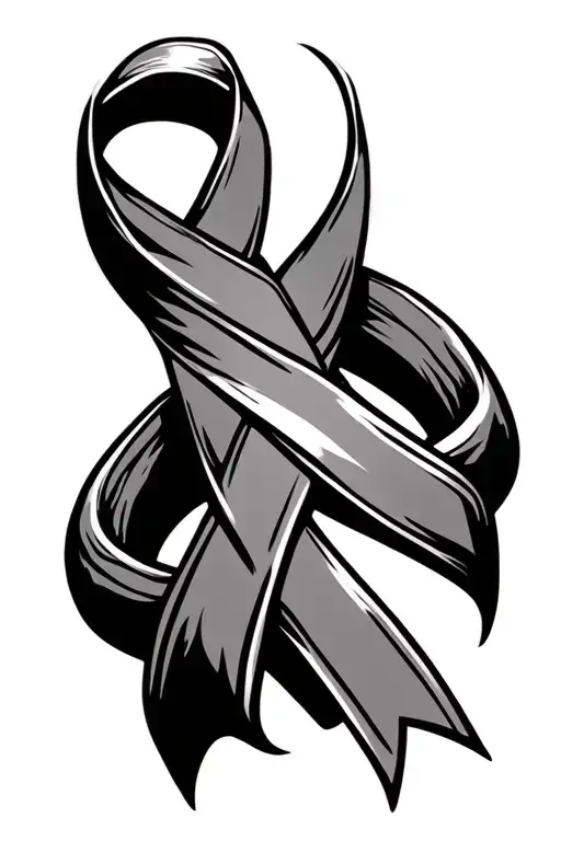 cancer survivor with cancer ribbon wrapped tattoo design idea