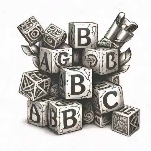 Abc Blocks tattoo design idea