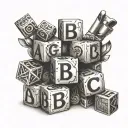Abc Blocks tattoo design idea