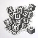 Abc Blocks tattoo design idea
