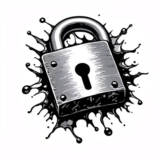 padlock shatered gotic tatoo tattoo design idea