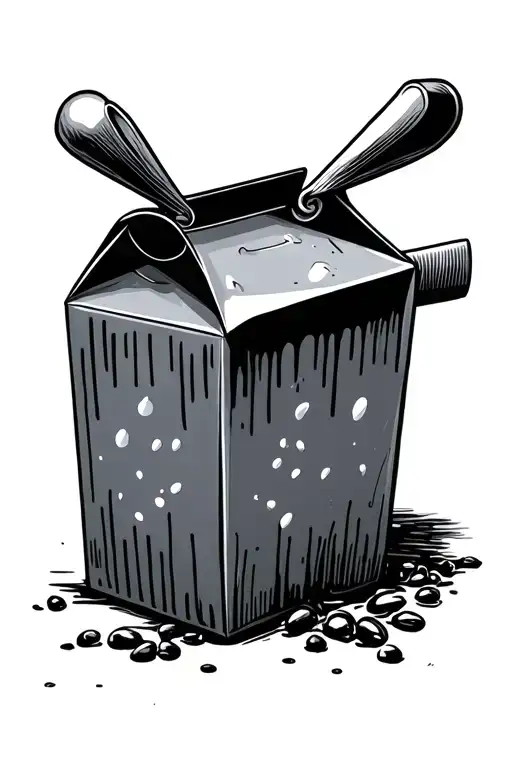 comic milk carton sweet tattoo design idea