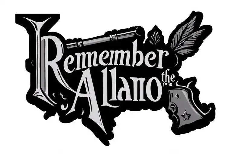 "Remember the AlaMo" Alamo imagery tattoo design idea