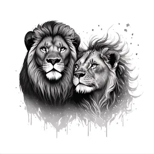 "Ivan Vitalina" Lion Ivan + lioness Vitalina + Vitalina + Ivan tattoo design idea