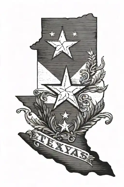 State Of Texas flag tattoo design idea