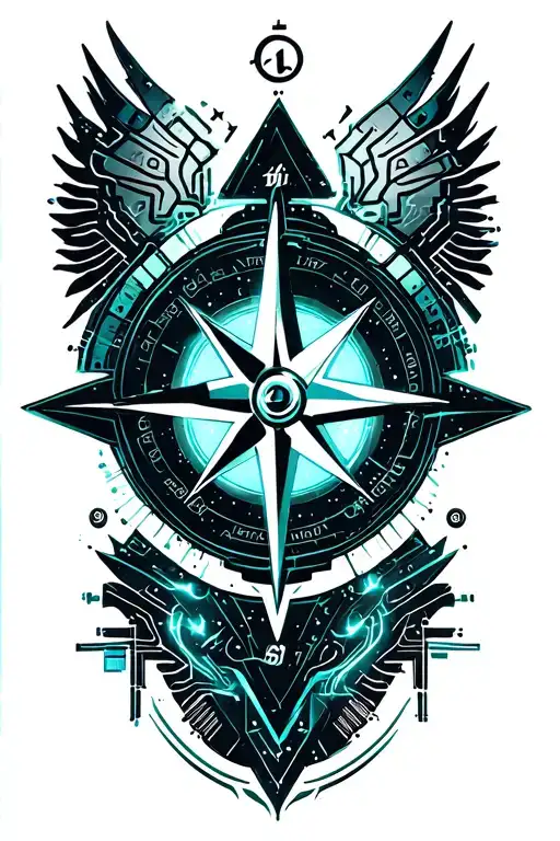 nordic compass tattoo design idea