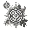 nordic compass tattoo design idea