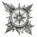 nordic compass tattoo design idea