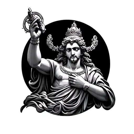 Statue Of God Solo Levelling tattoo design idea