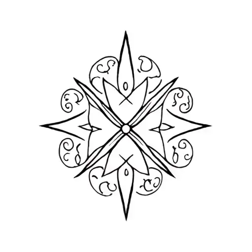 paisley pattern 6 star tattoo design idea