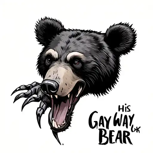 Gay Bear claw his way tattoo design idea