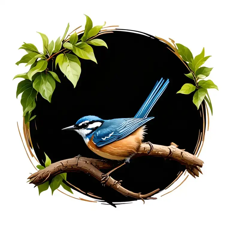 Blue Wren tattoo design idea