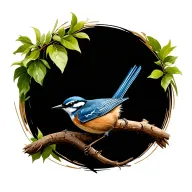 Blue Wren tattoo design idea